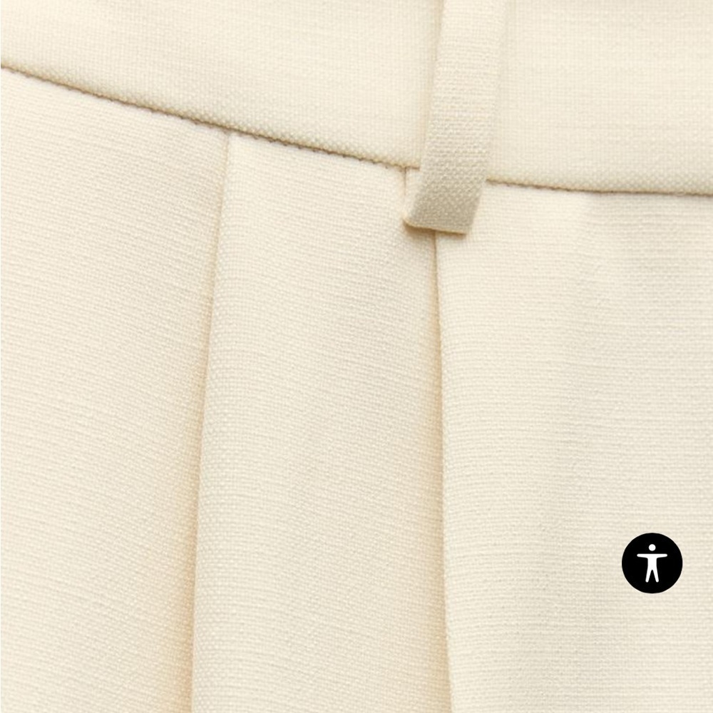 Zara NWT ecru wide leg pants with darts 7997/272 - Picture 4 of 9